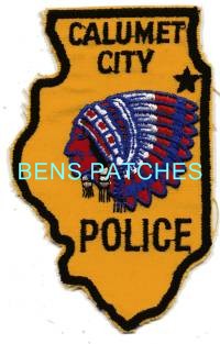 ILLINOIS,CALUMET CITY POLICE 2 STATE SHAPED_wm